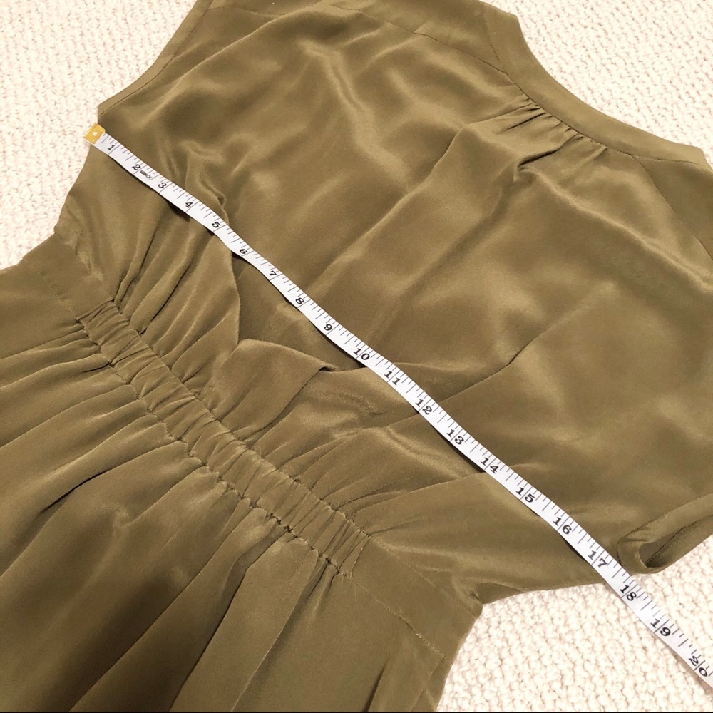 Madewell Silk Moonset Dress in Olive Green Sz 2 - Picture 9 of 11